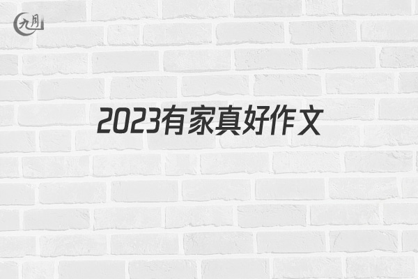 2022有家真好作文