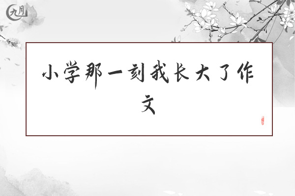 小学那一刻我长大了作文