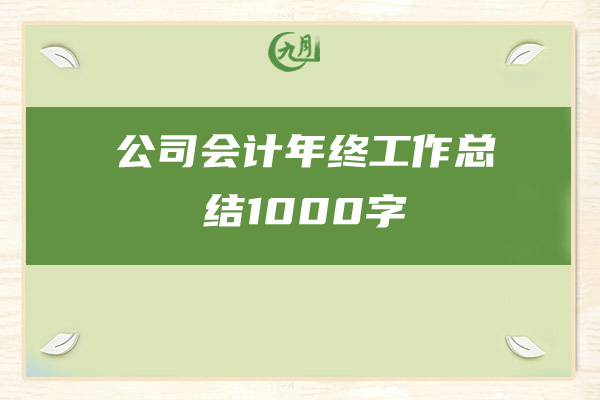 公司会计年终工作总结1000字