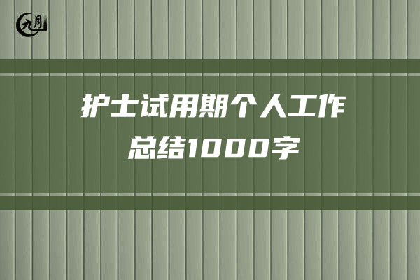 护士试用期个人工作总结1000字