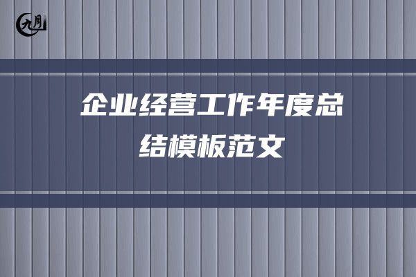 企业经营工作年度总结模板范文