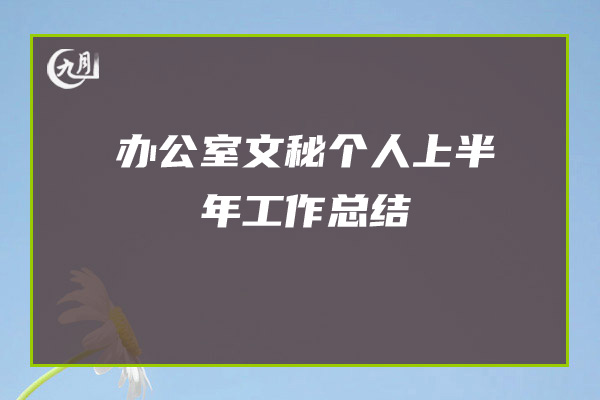 办公室文秘个人上半年工作总结