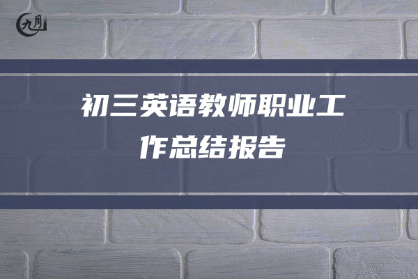 初三英语教师职业工作总结报告