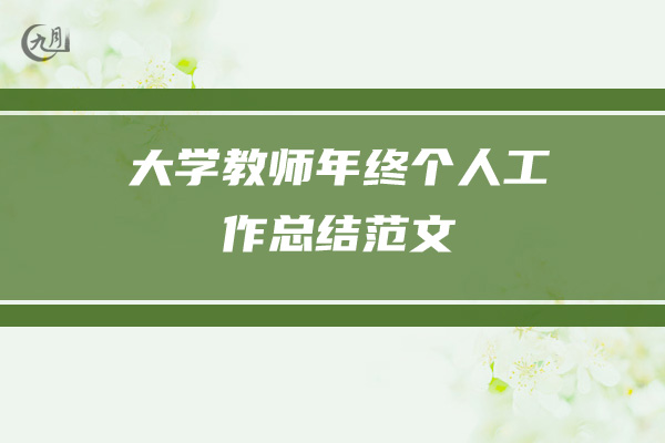 大学教师年终个人工作总结范文