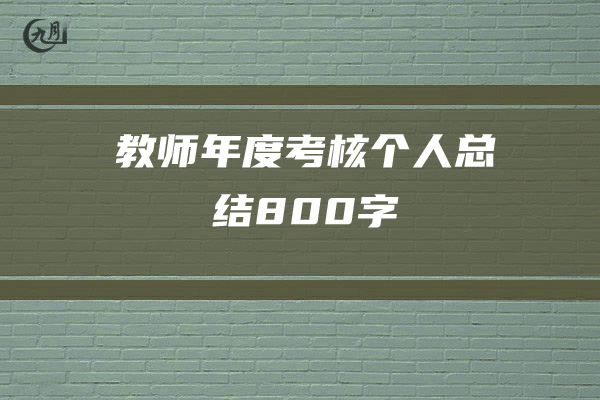 教师年度考核个人总结800字