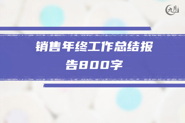 销售年终工作总结报告800字