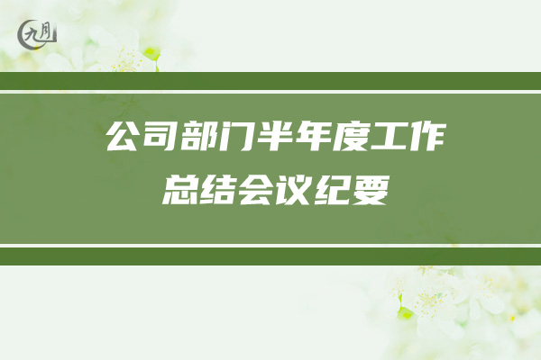 公司部门半年度工作总结会议纪要