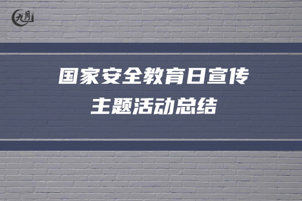 国家安全教育日宣传主题活动总结