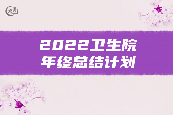 2022卫生院年终总结计划