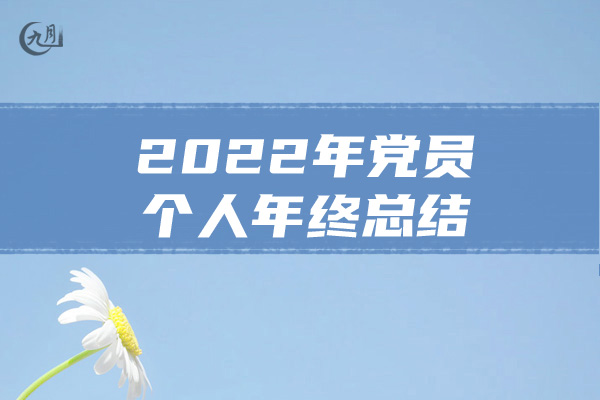 2022年党员个人年终总结