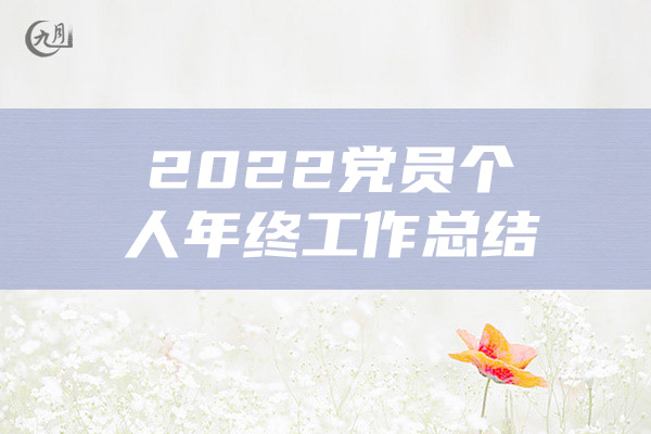 2022党员个人年终工作总结