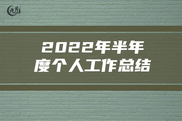 2022年半年度个人工作总结