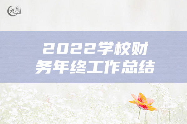 2022学校财务年终工作总结