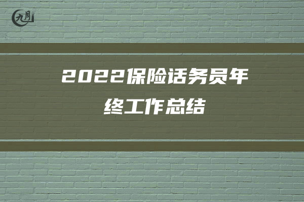 2022保险业务员年终工作总结