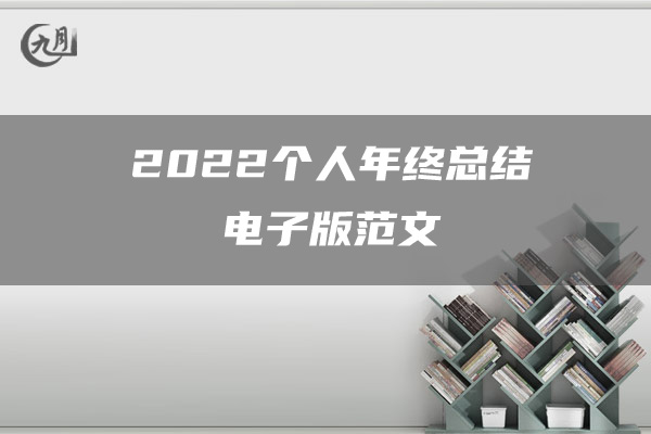 2022个人年终总结电子版范文