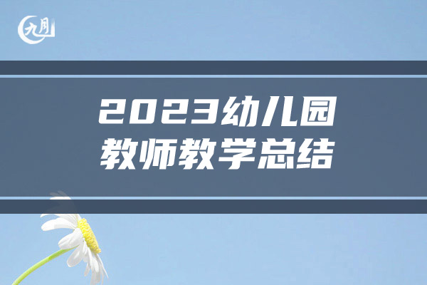 2023幼儿园教师教学总结