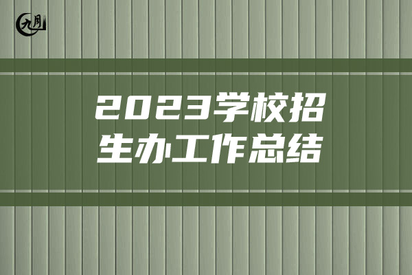 2023学校招生办工作总结