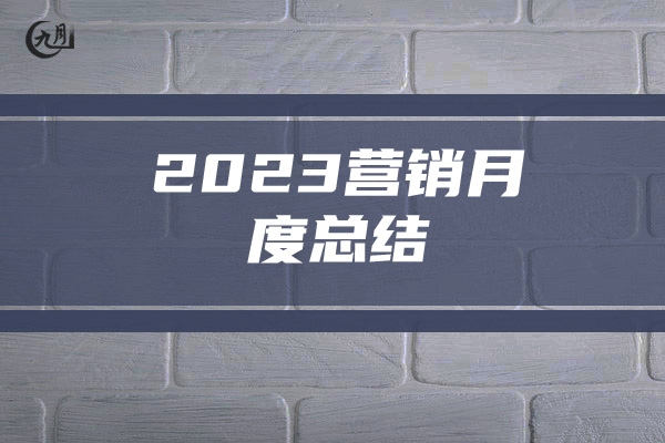 2023营销月度总结