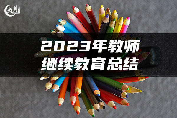 2023年教师继续教育总结