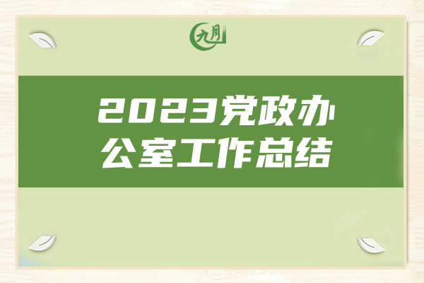 2023党政办公室工作总结