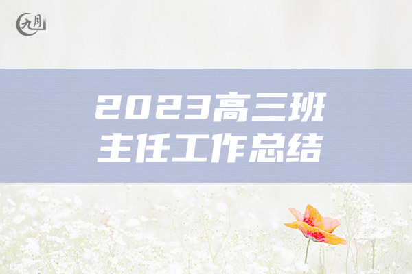 2023高三班主任工作总结