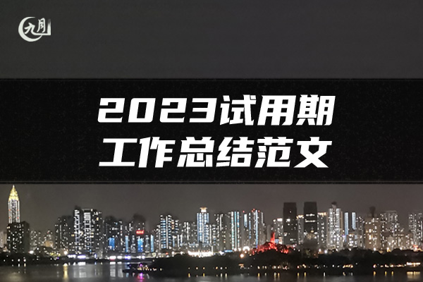 2023试用期工作总结范文