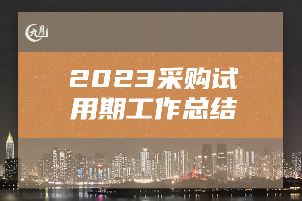 2023采购试用期工作总结