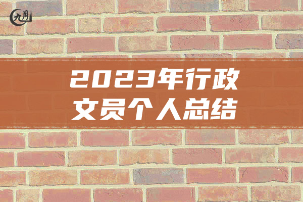 2023年行政文员个人总结