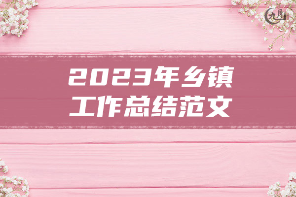 2023年乡镇工作总结范文