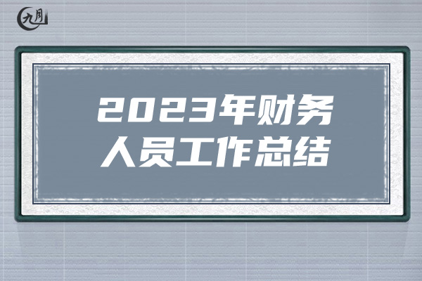 2023年财务人员工作总结