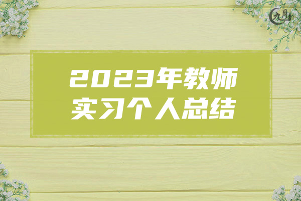 2023年教师实习个人总结