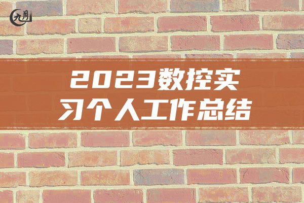 2023数控实习个人工作总结