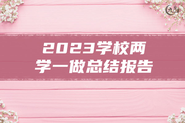 2023学校两学一做总结报告