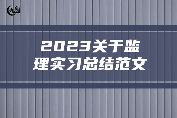 2023关于监理实习总结范文