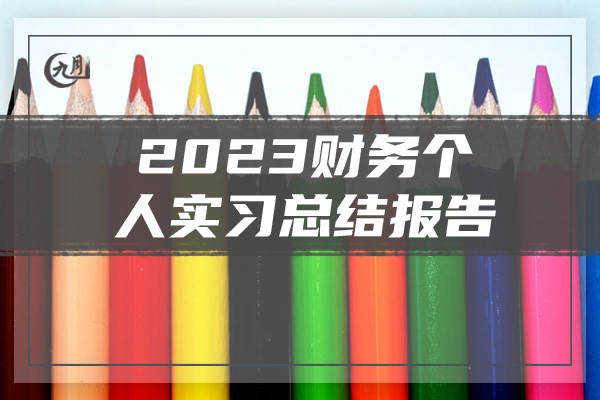 2023财务个人实习总结报告