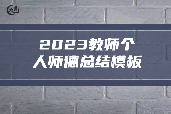 2023教师个人师德总结模板