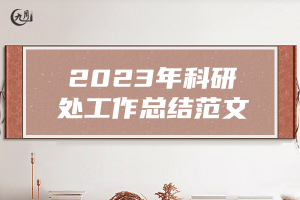 2023年科研处工作总结范文