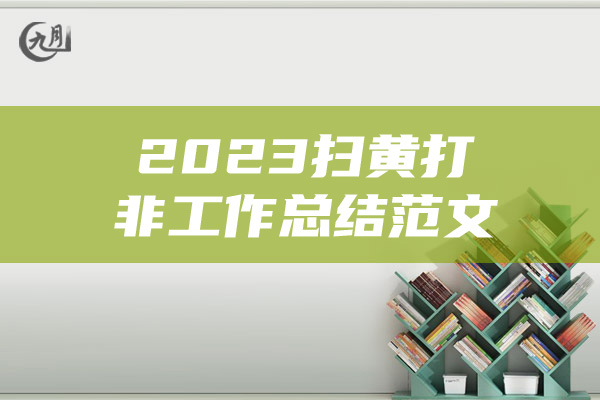 2023扫黄打非工作总结范文