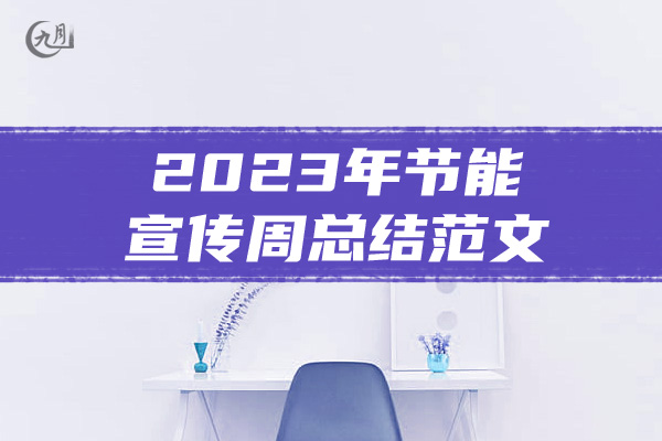 2023年节能宣传周总结范文