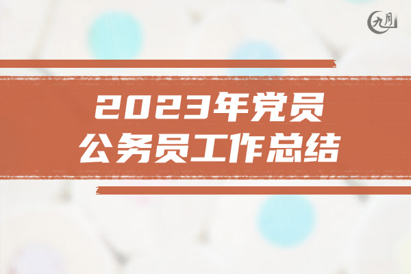 2023年党员公务员工作总结