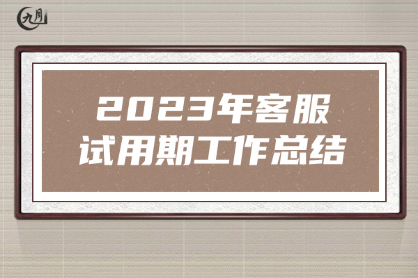 2023年客服试用期工作总结