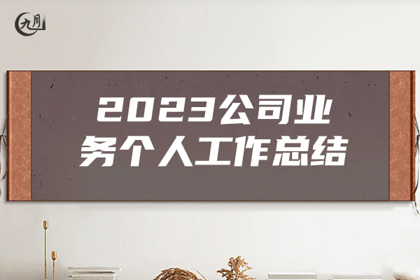 2023公司业务个人工作总结