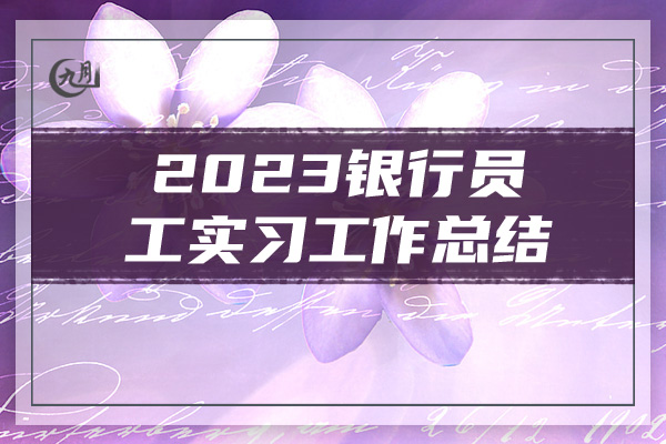 2023银行员工实习工作总结