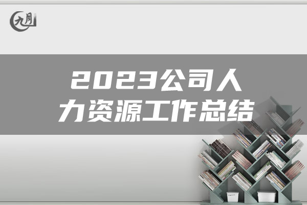 2023公司人力资源工作总结