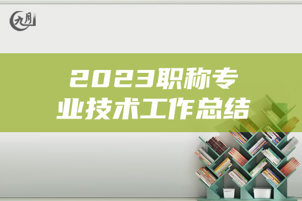 2023职称专业技术工作总结