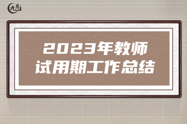 2023年教师试用期工作总结