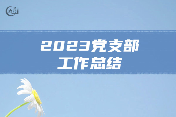 2023党支部工作总结