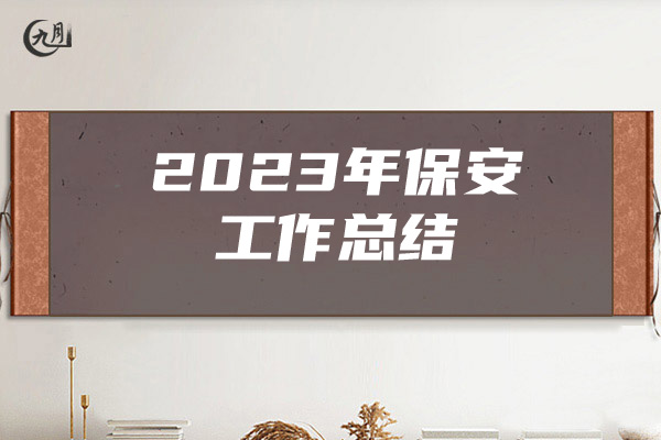 2023年保安工作总结