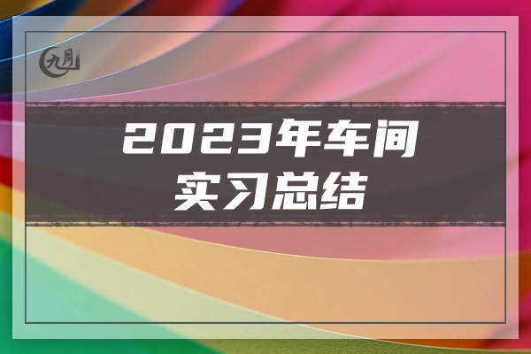 2023年车间实习总结