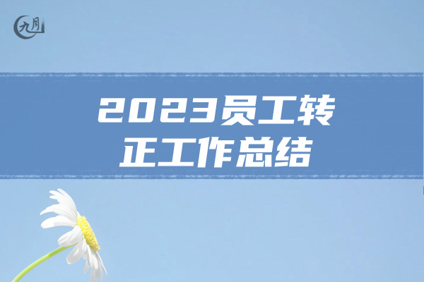 2023员工转正工作总结